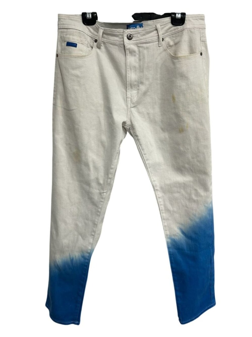 Born Fly 36 White Blue Dip-Dye Design Slim Fit Jeans Y2K Skater Aesthetic Ombre
